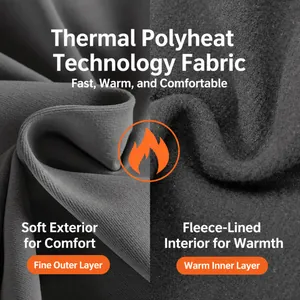 Close-up of thermal fabric showing soft outer layer and warm fleece lining for men's pants