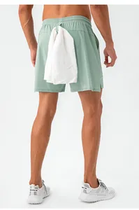 Detail of men's quick-dry sports shorts featuring a functional back towel loop design