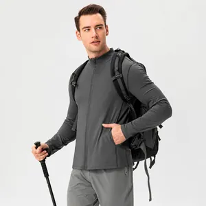 Men's Fleece Lined Sports Jacket Slim Fit Full Zip Training Top Outdoor Fitness Running Hoodless Warm Coat