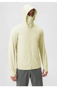 Premium men's ice silk sun protection jacket featuring a hood and integrated face mask