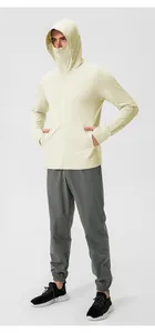 Professional outdoor ice silk sun protection jacket for men with hood and mask detail