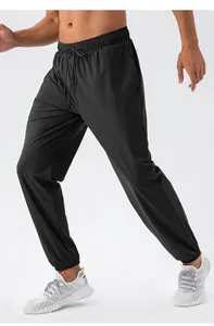 Zwarte sneldrogende verkoelende joggingbroek voor heren voor fitness en hardlopen