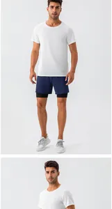 T-shirt sportiva da uomo traspirante e ad asciugatura rapida con girocollo e vestibilità comoda