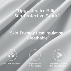 Gray ice silk fabric detail for sun protection clothing with cooling effect and high stretch