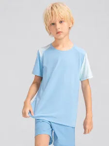 Premium breathable boys' light blue sports T-shirt with lightweight 150g/m² fabric