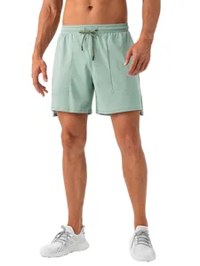 Men's breathable quick-dry sports shorts in sage green for running and gym training