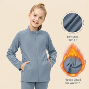 Γυναικείο Slim Fit Ζακέτα Γιόγκα με Επένδυση Fleece Αθλητικά Ρούχα για Τρέξιμο Fitness Όρθιος Γιακάς με Φερμουάρ