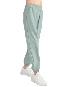 Pantalon de jogging léger et ample pour garçon, séchage rapide, vert sauge pour le sport