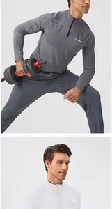 Detailansicht eines schnelltrocknenden Sport-Sweatshirts mit halbem Reißverschluss für Herren