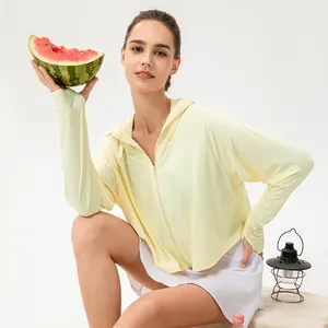 Giacca da sole in seta di ghiaccio con protezione UV UPF50+ da donna per lo sport
