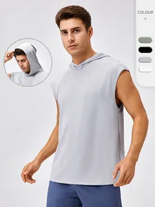 Herren Kapuzen Gym Tank Top Schnell Trocknend Ärmelloses Muskelshirt Zum Laufen Basketball Training Atmungsaktives Sportoberteil