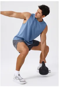 Débardeur de sport bleu pour homme, séchage rapide pour fitness et course à pied
