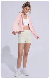 Pink hooded sun protection jacket with lightweight ice silk fabric for outdoor sports