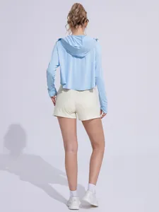Lightweight light blue women's ice silk sun protection jacket for summer outdoor sports