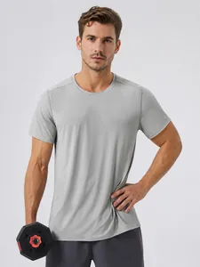Ανδρικό Αθλητικό T-Shirt Γρήγορου Στεγνώματος Παγωμένο Μετάξι Προστασία UPF Fifty Plus Αναπνεύσιμο Κοντό Μανίκι Γυμναστήριο Τρέξιμο Top
