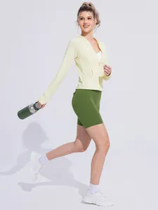 Women's breathable sun protection hoodie in pale yellow for outdoor running and sports