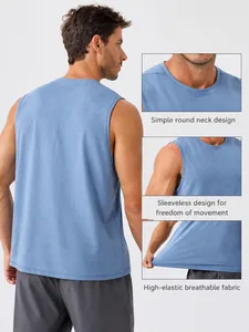 Débardeur de sport pour hommes, respirant, séchage rapide, tissu à haute élasticité.