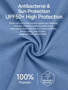 Débardeur de sport bleu respirant avec protection solaire UPF50+ et tissu antimicrobien
