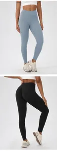 Professional high waisted scrunch butt yoga leggings for women in blue and black colors