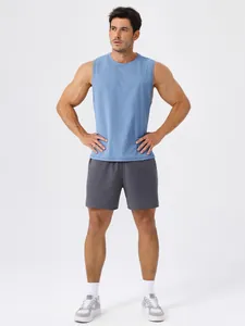 Débardeur de sport pour homme bleu clair à séchage rapide pour la course et le fitness