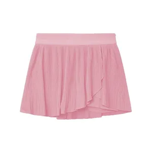 Pink quick-dry pleated tennis skirt for women sports training fitness wear