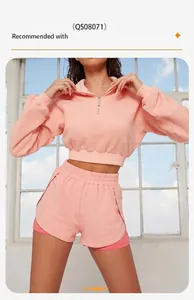 Ensemble de sport pêche pour femmes avec pull court et short superposé de haute qualité
