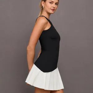 Professionelles ärmelloses, schnelltrocknendes Tennis-Sportkleid mit Faltenrock