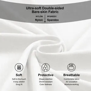 Tejido blanco transpirable de alta elasticidad para vestido de tenis deportivo detalle macro