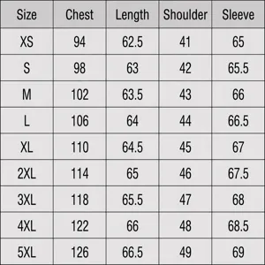 Size chart for women's crew neck color-block knit sweater showing XS to 5XL measurements