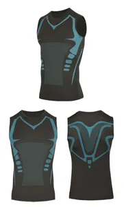 Vues détaillées avant et arrière du débardeur de sport à compression pour hommes