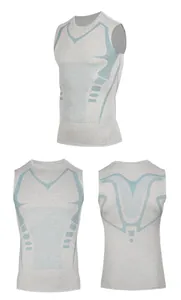 Vues détaillées sous plusieurs angles du débardeur de compression gris pour homme