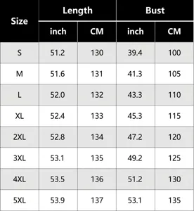 Comprehensive size chart for geometric print crew neck maxi dress with inch and cm units
