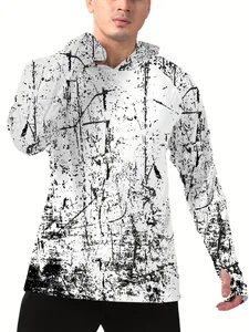 Sweat à capuche de pêche protection solaire pour hommes, séchage rapide, imprimé éclaboussures