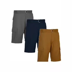 Men Summer Cargo Shorts Quick Dry Straight Fit Multi Pockets With Belt Outdoor Casual Tactical Work Bottoms