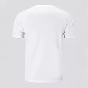 Back view of premium men's loose white short-sleeved breathable sports t-shirt tops