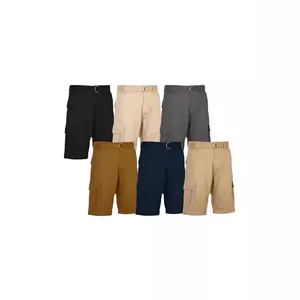 Classic men's multi-pocket quick dry cargo shorts with belts in six different colors