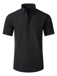 Herren High-End Business Kurzarm Poloshirt Mit Kontrastknöpfen Revers Polyester Sommer Professionelles Arbeitshemd Einfarbig Top