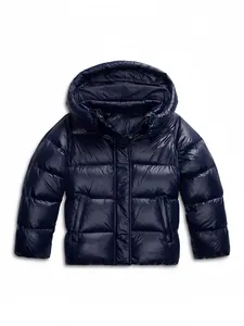 Giacca Imbottita con Cappuccio Lucida da Donna Capospalla Trapuntato Largo Invernale Antivento Caldo Top in Poliestere per Uso Quotidiano all'Aperto