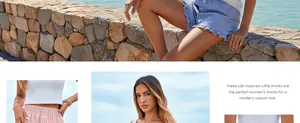 Stylish women's Y2K striped ruffle shorts for a modern casual beach or home look