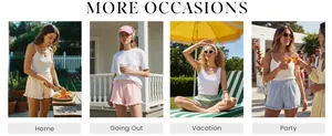 Women's Y2K ruffled striped lounge shorts shown in various daily lifestyle scenarios