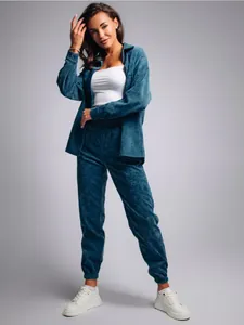 Women Retro Corduroy Two-Piece Set Plus Size Lapel Long Sleeve Shirt And Pants Casual Loose Autumn Winter Top And Bottom