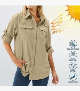 Women's quick-dry outdoor shirt with UPF 50+ protection and breathable lightweight fabric