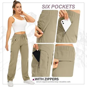 Detailansicht der Wanderhose für Damen mit sechs sicheren Reißverschlusstaschen