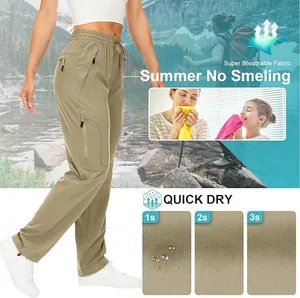 Detailansicht der schnelltrocknenden Damen-Wanderhose mit atmungsaktiver Stoffleistung