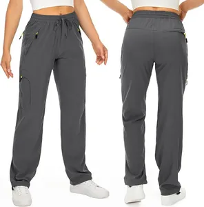 Vorder- und Rückansicht der grauen Damen-Schnelltrocknungs-Outdoor-Wanderhose