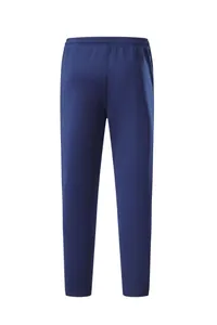 Detailed view of navy blue athletic sports trousers for running and gym training