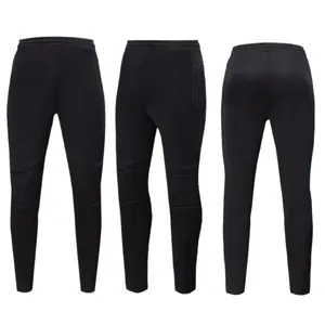 Pantalon de gardien de but de football noir rembourré, vues avant, latérale et arrière.