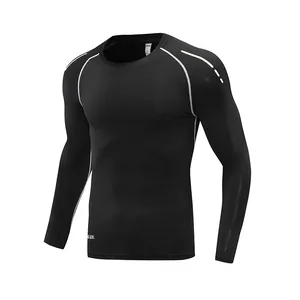 Maglia a compressione sportiva a maniche lunghe da uomo ad asciugatura rapida