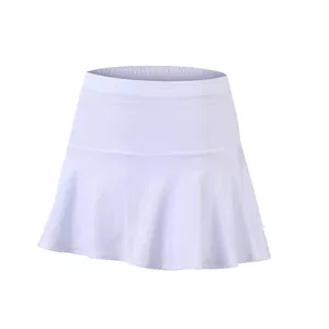 White pleated tennis skort with quick-dry fabric for sports and running.
