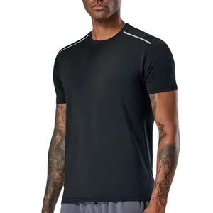 Zwart sneldrogend sport-T-shirt voor heren voor hardlopen en fitnesstraining